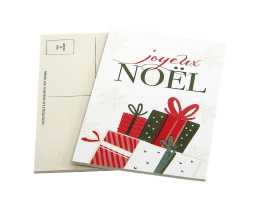 Carte postale en bois "Noël", 14.5x9.5 cm