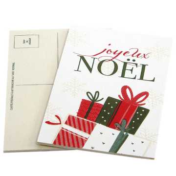 Carte postale en bois "Noël", 14.5x9.5 cm