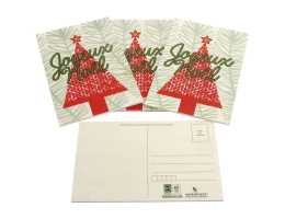Carte postale en bois "Joyeux Noël"