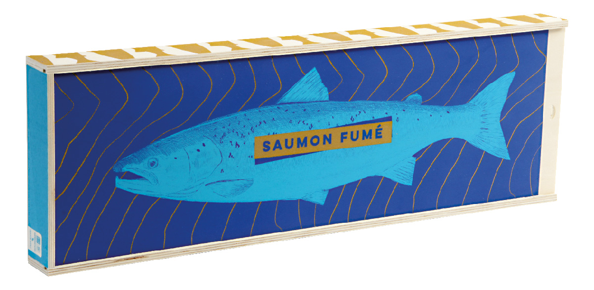 coffret en bois pour saumon fumé